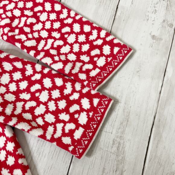 Hanna Andersson white and red sweater dress Sz 4 - Picture 3 of 5